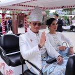 Menteri AHY Kenakan Baamar Galung Pancar Matahari dari Kalimantan Tengah pada Upacara Peringatan HUT ke-79 Kemerdekaan RI