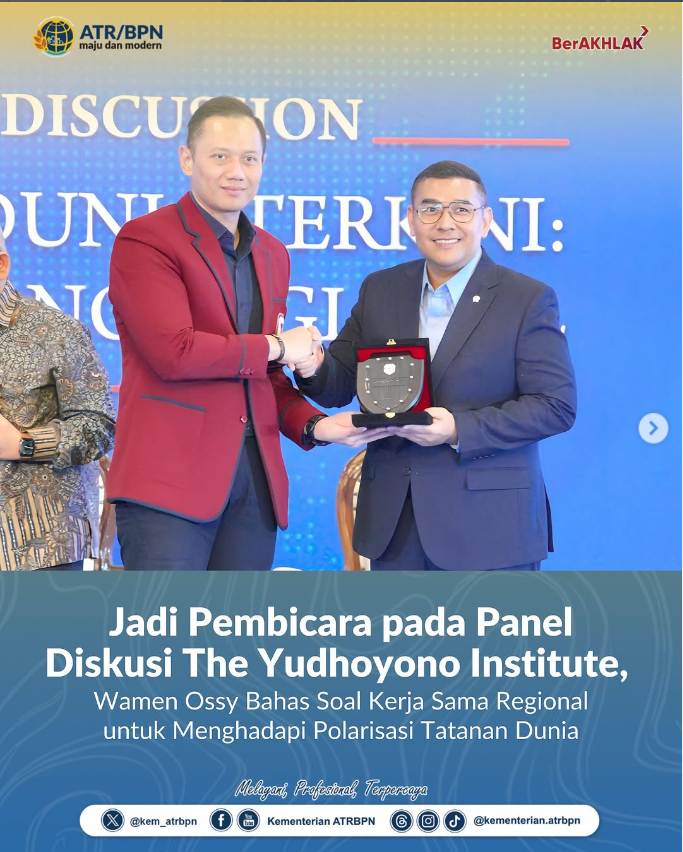 Jadi Pembicara pada Panel Diskusi The Yudhoyono Institute, Wamen Ossy Bahas Soal Kerja Sama Regional untuk Menghadapi Polarisasi Tatanan Dunia