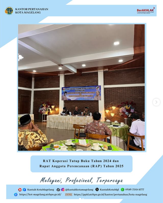 Ikut serta dalam Rapat Akhir Tahun (RAT) Pusat Koperasi Pegawai Republik Indonesia Kota Magelang