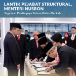 Lantik Pejabat Struktural, Menteri Nusron Tegaskan Pentingnya Sistem Rotasi Berkala