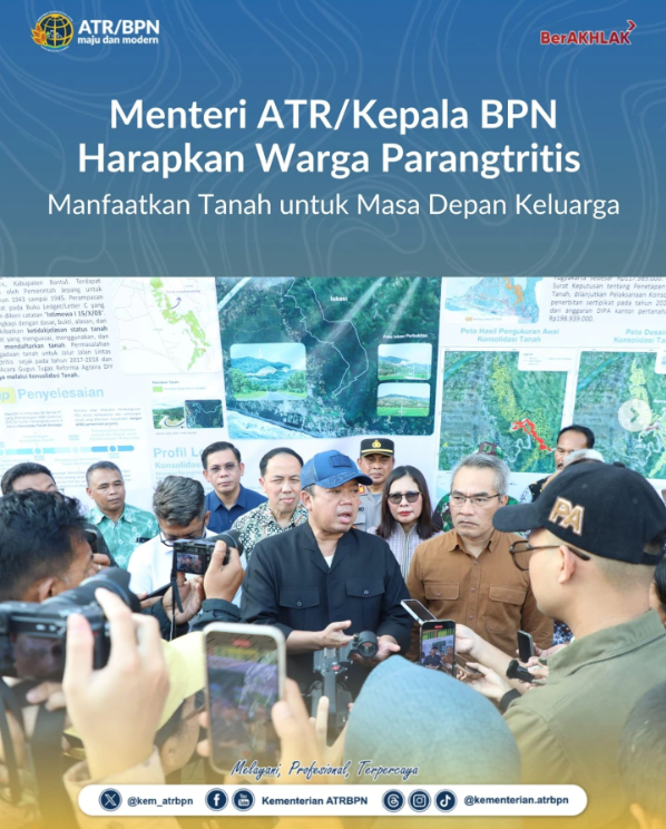 Menteri ATR/Kepala BPN Harapkan Warga Parangtritis Manfaatkan Tanah untuk Masa Depan Keluarga