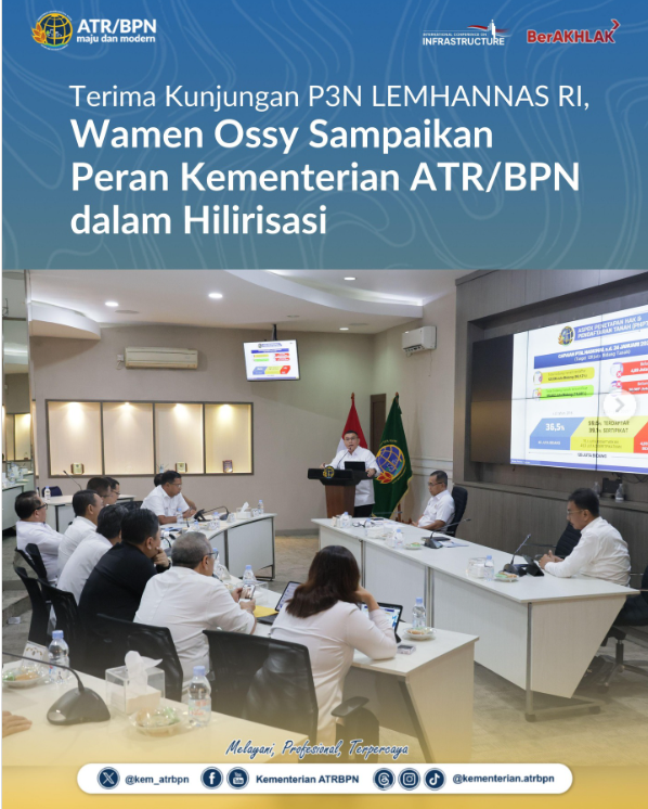 Terima Kunjungan P3N LEMHANNAS RI, Wamen Ossy Sampaikan Peran Kementerian ATR/BPN dalam Hilirisasi
