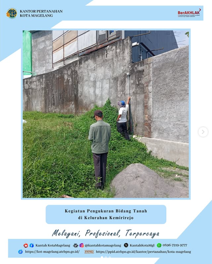 Kantor Pertanahan Kota Magelang Lakukan Pengukuran Bidang Tanah di Kelurahan Kemirirejo