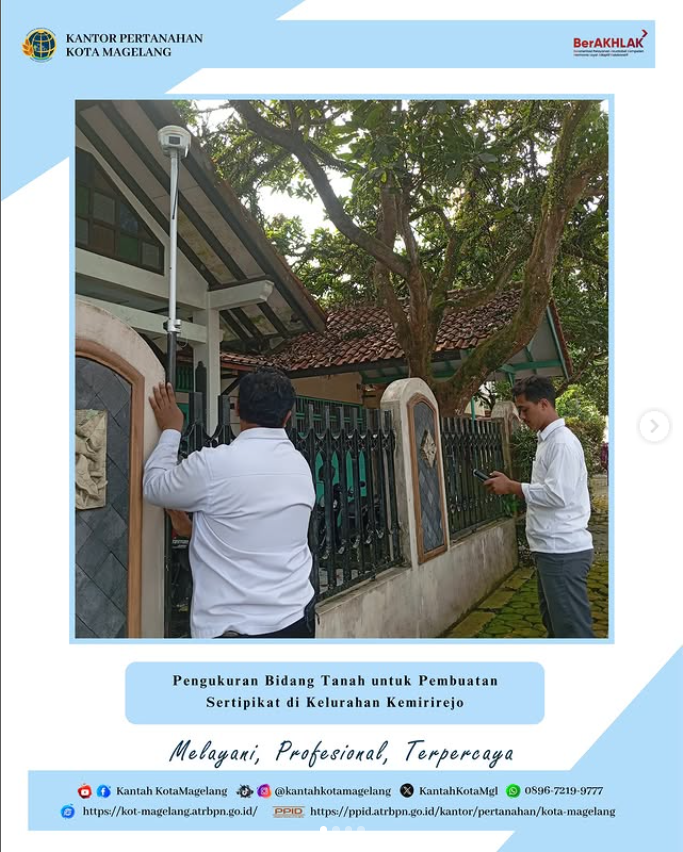 Pengukuran Bidang Tanah untuk Pembuatan Sertipikat di Kelurahan Kemirirejo, 2 Juli 2025