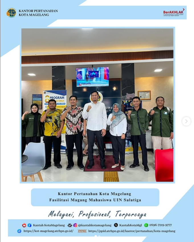Kantor Pertanahan Kota Magelang Fasilitasi Magang Mahasiswa IUN Salatiga