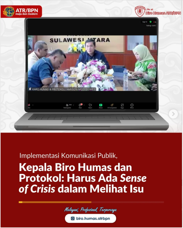 Implementasi Komunikasi Publik, Kepala Biro Humas dan Protokol: Harus Ada _Sense of Crisis_ dalam Melihat Isu