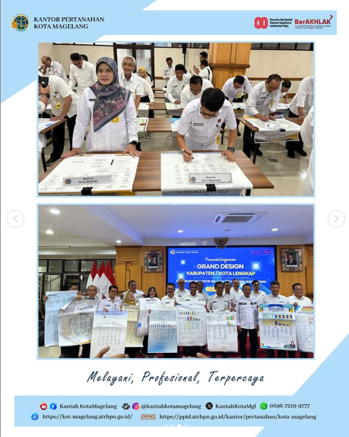 Wujudkan Data Pertanahan Lengkap, BPN se-Provinsi Jateng Teken Grand Design Strategis