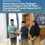 Wakili Pemerintah, Menteri Nusron Antar Undangan Upacara Peringatan HUT 80 Tahun Kemerdekaan RI untuk Wapres ke-13 K.H. Ma’ruf Amin