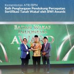 Kementerian ATR/BPN Raih Penghargaan Pendukung Percepatan Sertifikasi Tanah Wakaf oleh BWI Awards