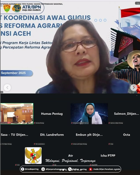 Rapat Koordinasi Awal Gugus Tugas Reforma Agraria Provinsi Aceh Tahun 2025