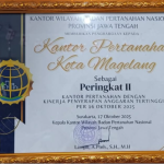 Kantor Pertanahan Kota Magelang Menerima Penghargaan sebagai Peringkat II Kantor Pertanahan Dengan Kinerja Penyerapan Anggaran Tertinggi Per 16 Oktober 2025.