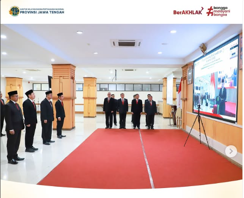 Kanwil BPN Provinsi Jateng Ikuti Pelantikan Serentak Pejabat Struktural dan Fungsional  Oleh Menteri ATR/BPN