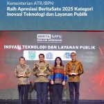 Kementerian ATR/BPN Raih Apresiasi BeritaSatu 2025 Kategori Inovasi Teknologi dan Layanan Publik