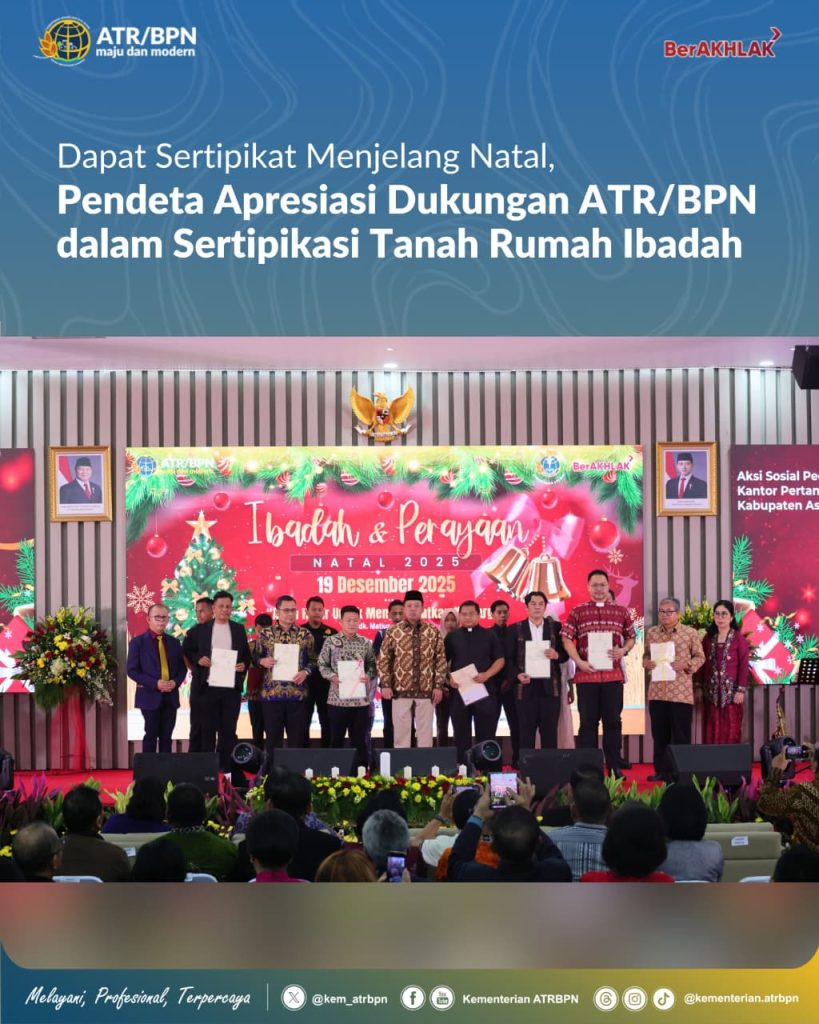Dapat Sertipikat Menjelang Natal, Pendeta Apresiasi Dukungan ATR/BPN dalam Sertipikasi Tanah Rumah Ibadah