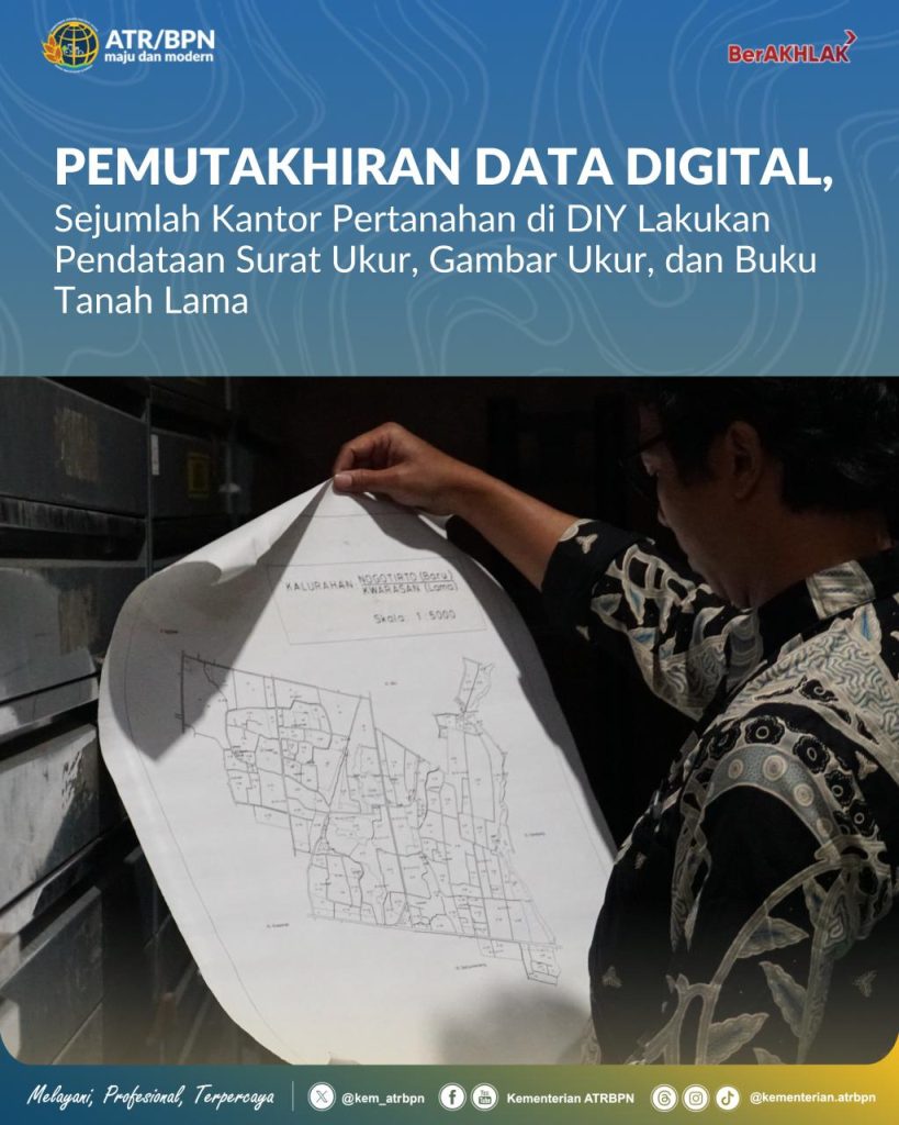 Pemutakhiran Data Digital, Sejumlah Kantor Pertanahan di DIY Lakukan Pendataan Surat Ukur, Gambar Ukur, dan Buku Tanah Lama