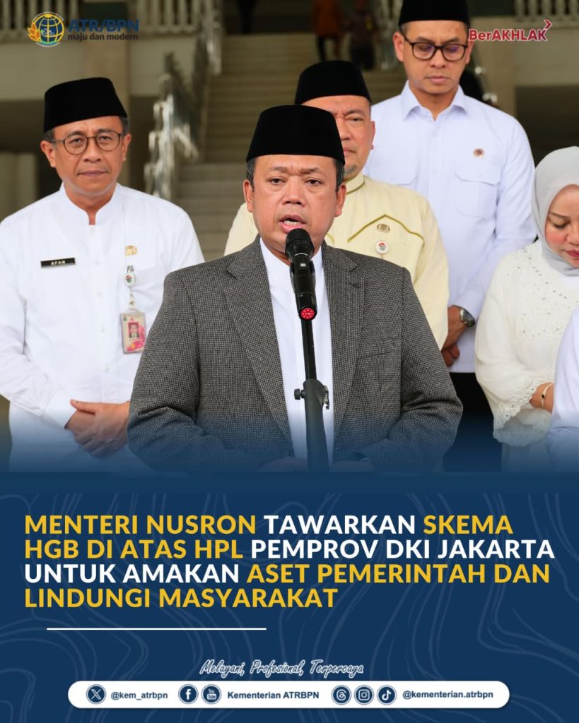 Menteri Nusron Tawarkan Skema HGB di Atas HPL Pemprov DKI Jakarta untuk Amakan Aset Pemerintah dan Lindungi Masyarakat