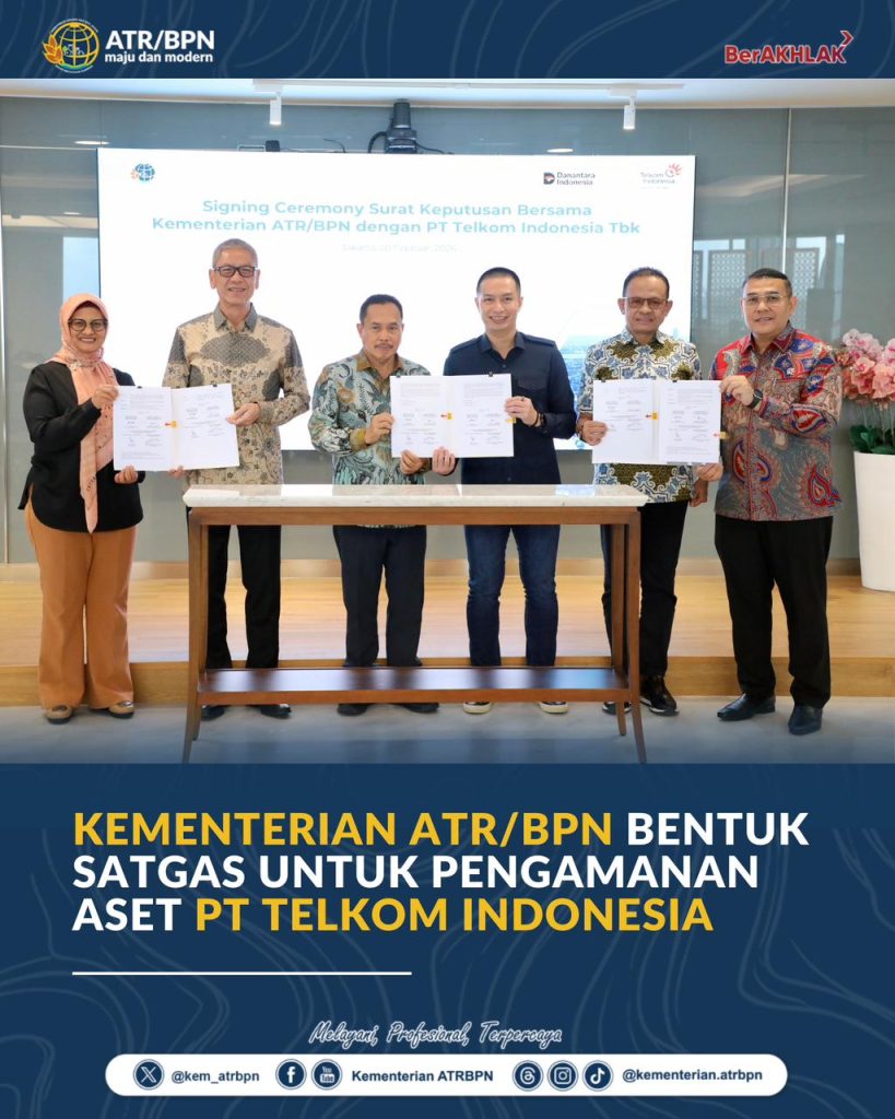Kementerian ATR/BPN Bentuk Satgas untuk Pengamanan Aset PT Telkom Indonesia