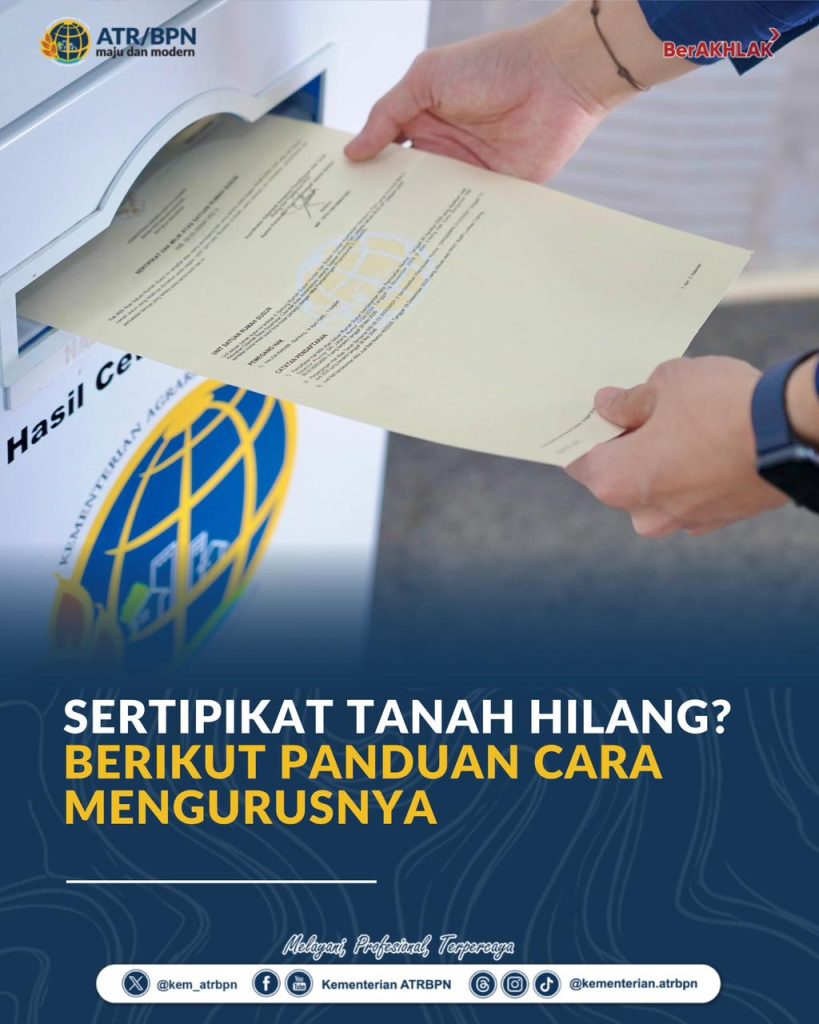 Sertipikat Tanah Hilang? Berikut Panduan Cara Mengurusnya