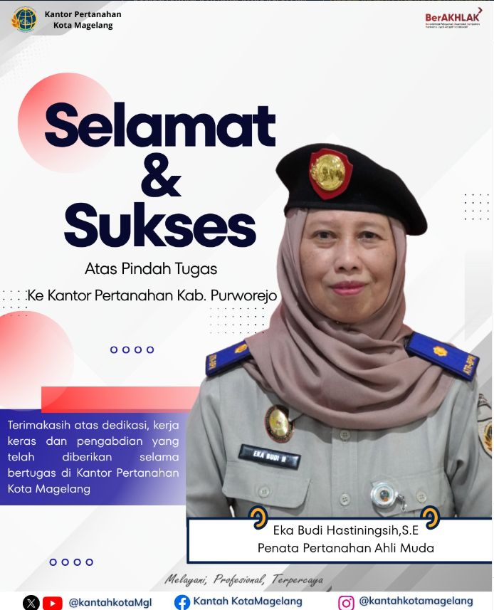 Selamat Dan Sukses Atas Pindah Tugas Ke Kantor Pertanahan Kab Purworejo