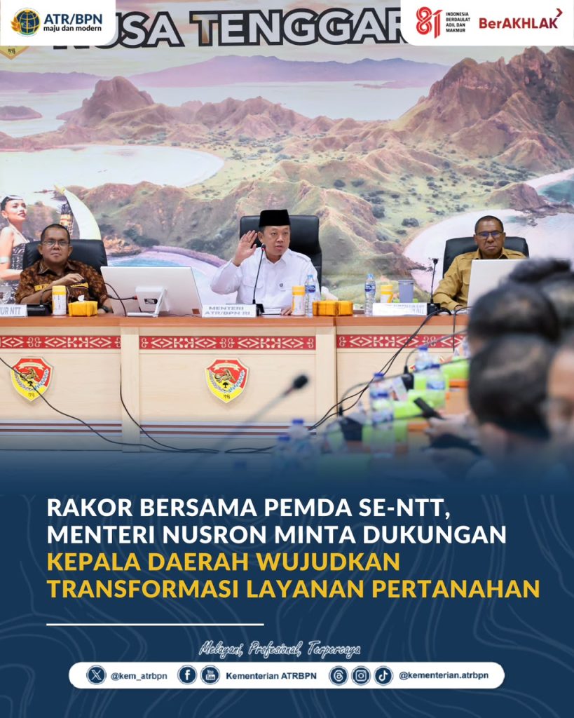 Cegah Masalah di Masa Depan, Menteri Nusron Ajak Pemda Percepat Sertipikasi Tanah Rumah Ibadah di NTT